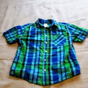 Boys button down, short sleeve shirt